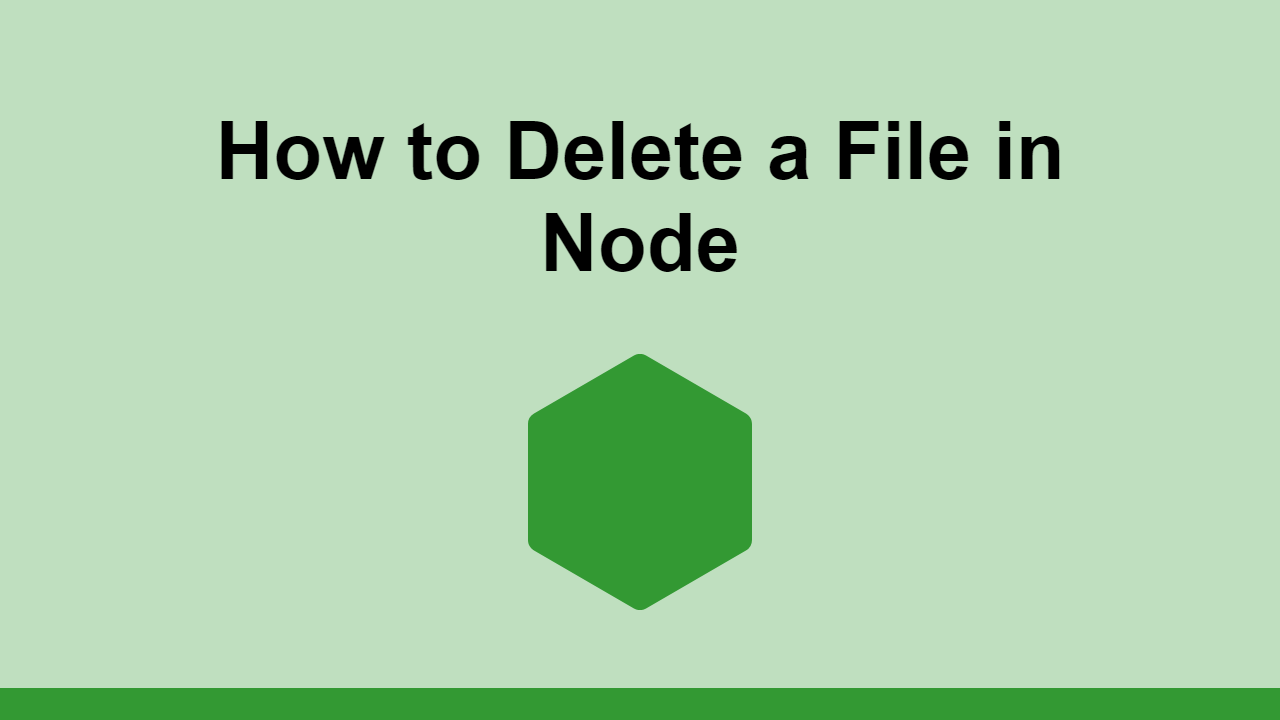 How to Delete a File in Node