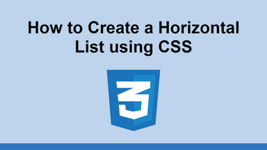 How to Create a Horizontal List using CSS
