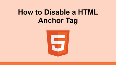 How to Disable a HTML Anchor Tag