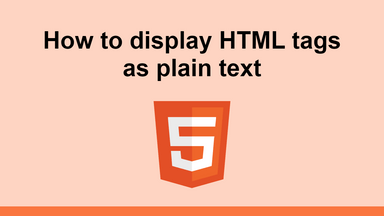 How to display HTML tags as plain text