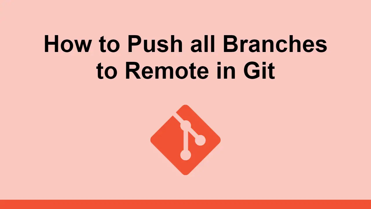 How to Push all Branches to Remote in Git