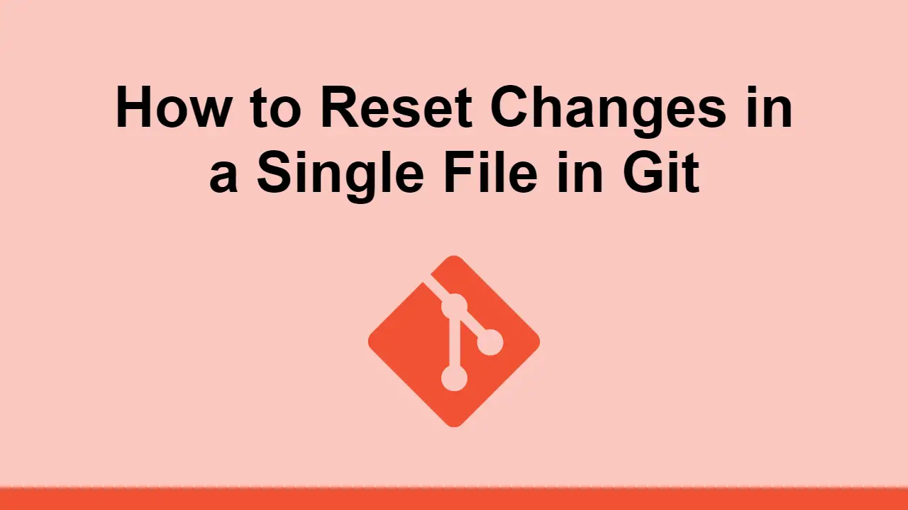 How to Reset Changes in a Single File in Git