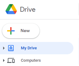 The New button in Google Drive