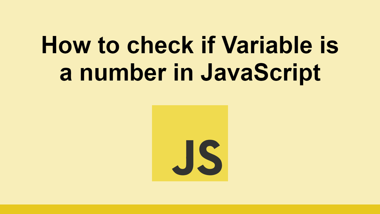 How To Check If Variable Is A Number In JavaScript Sabe io