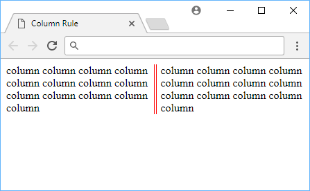 Using column rule to add a line separating our columns.