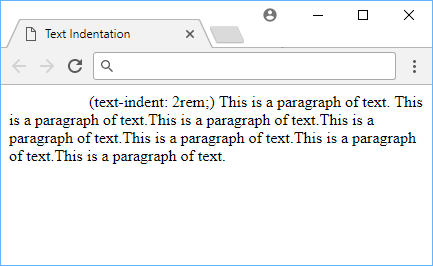 Example of text indentation.