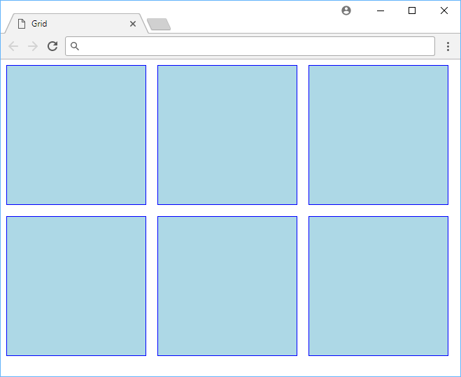 A CSS grid with a grid gap.