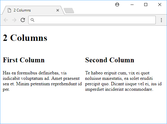 2 columns after using flex.