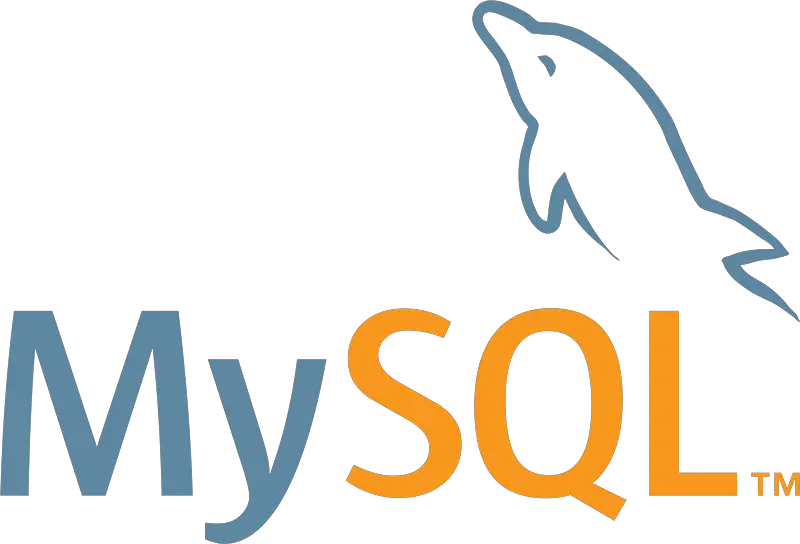 The logo of MySQL.