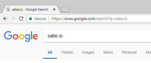 A Google search for Sabe.io