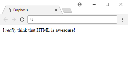 An example using emphasis and strong.