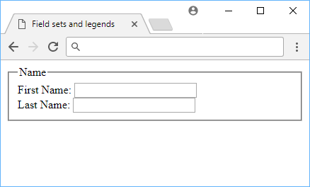 Example of field sets and legends.