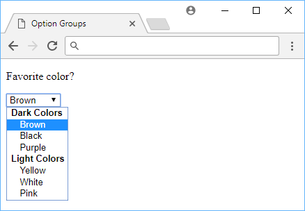 Option groups can be useful.
