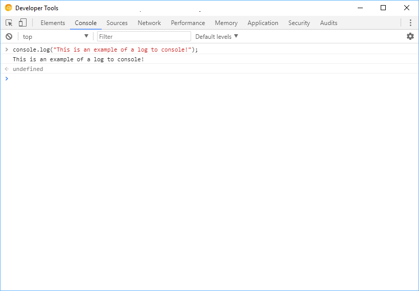 An example of using Console Log.