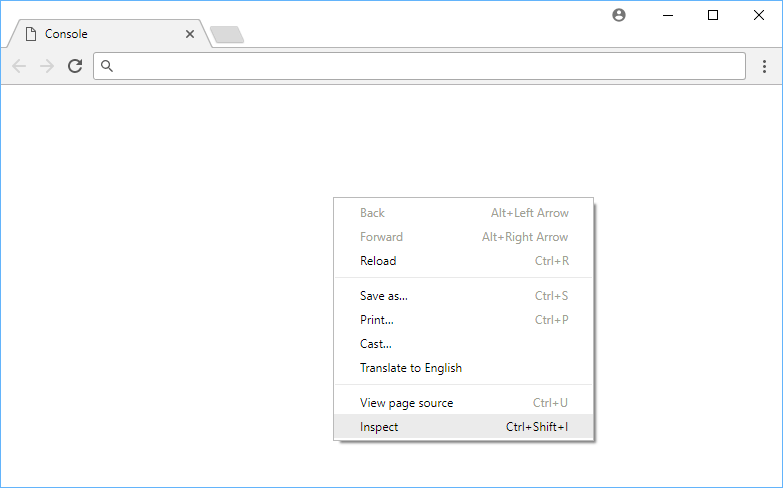 Accessing Developer Tools via Inspect.