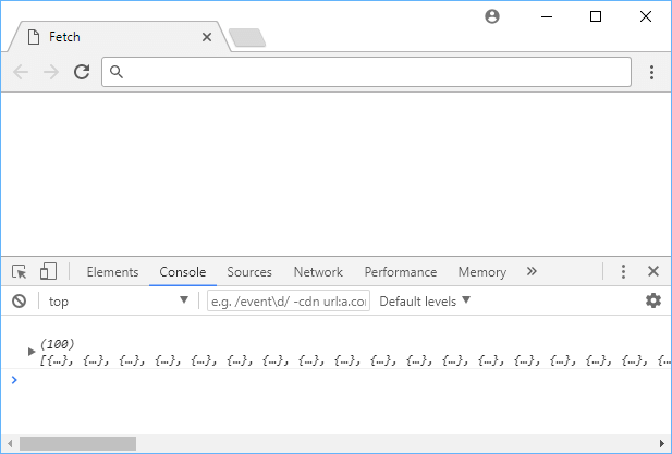 The result of using fetch.