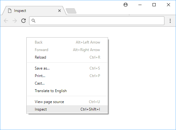 Reminder on how to access Developer Tools via Inspect.