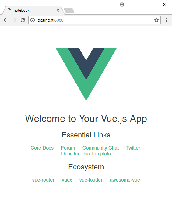 The default Vue app.