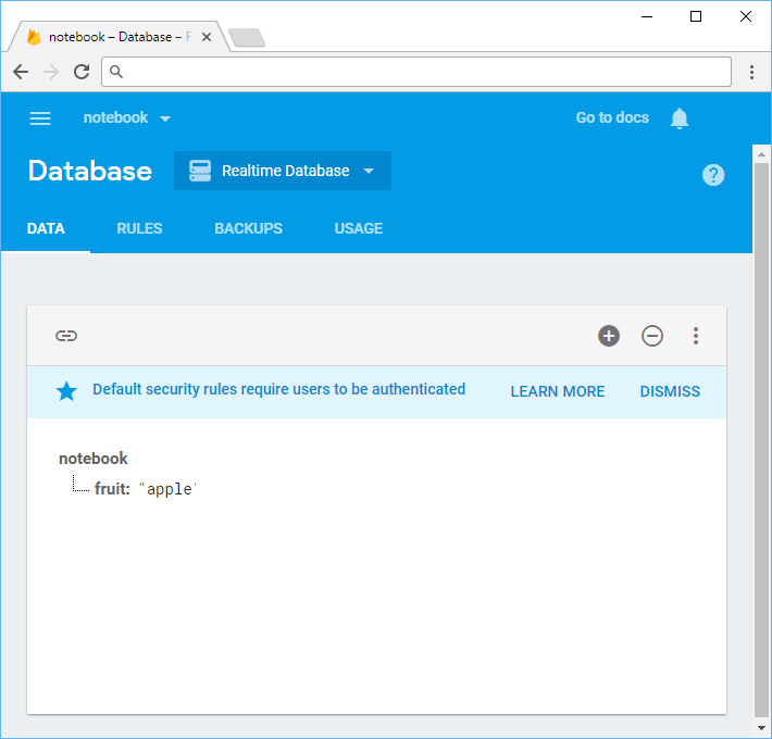 Adding a key value pair to Firebase.