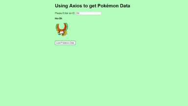 Pokemon API Reader using Axios
