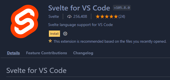Svelte for VS Code extension.
