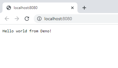 The Deno app running on port 8080.