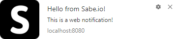 A web browser notification